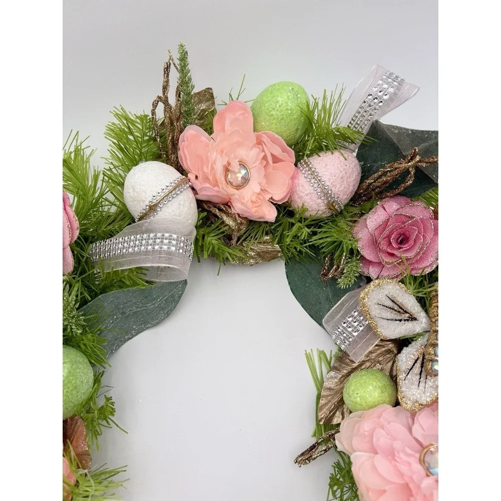 EASTER Capiz Gold Embellished Eggs‎ Butterfly 5ft GARLAND